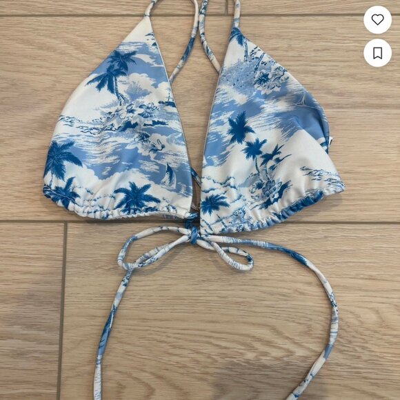 Reformation Small bikini top Cute blue/tropical print - Picture 1 of 6